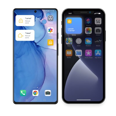 smartphone to show tahoma scene widgets
